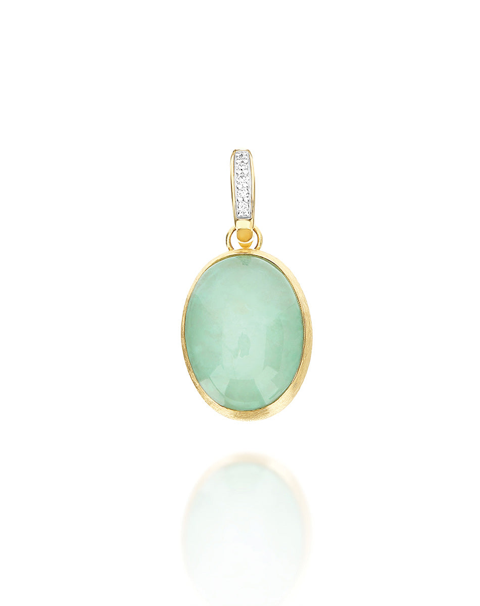 Charm n&euml; Ar t&euml; Verdhe me Jadeite, Kristal shk&euml;mbor dhe Diamant
